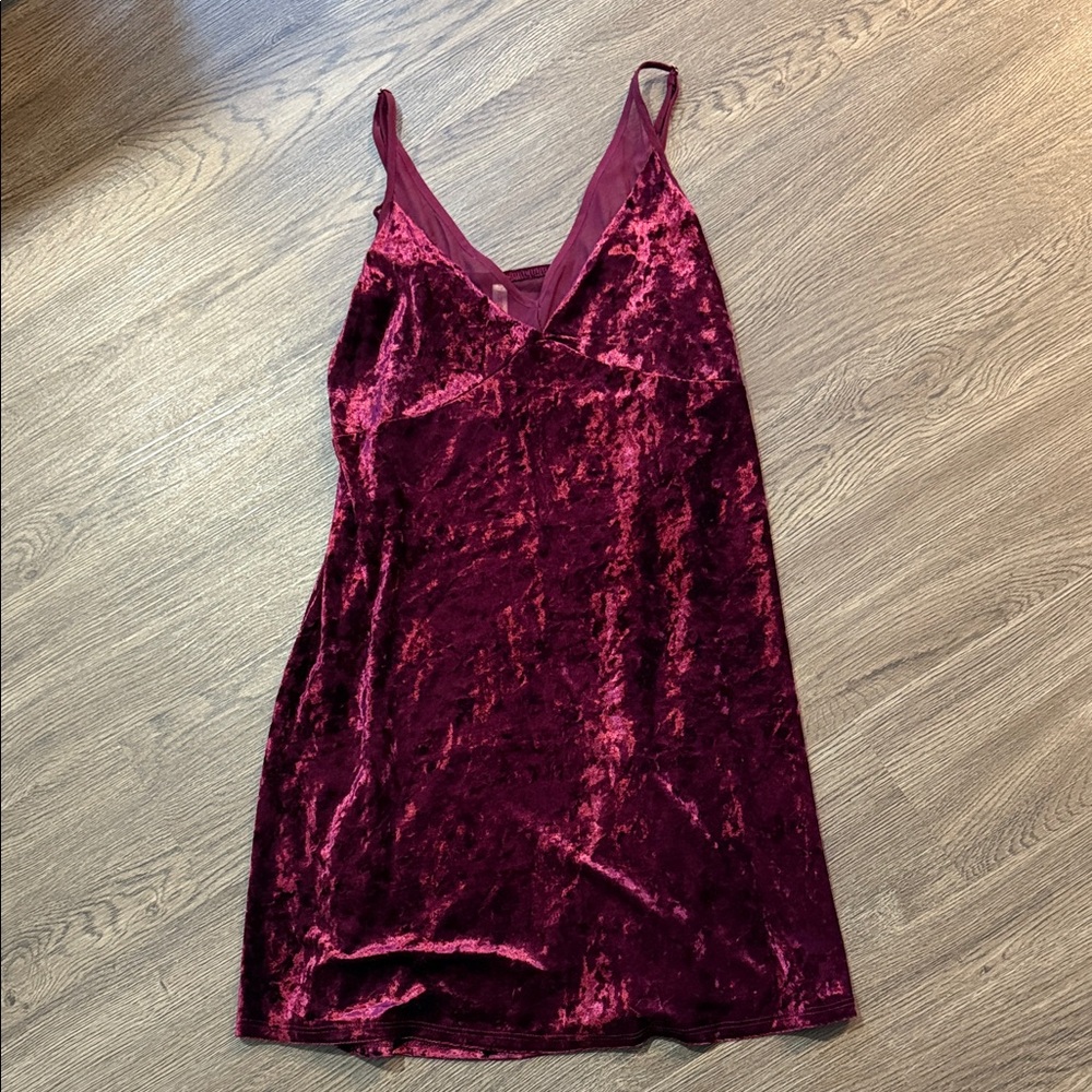 Xhilaration Velvet Burgundy Slip Dress